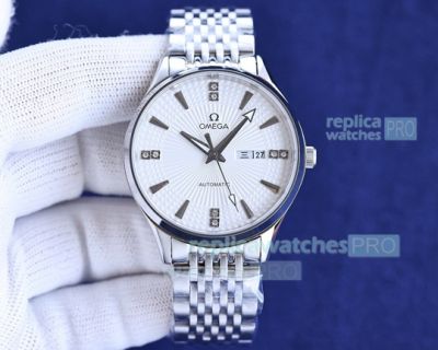 Copy Omega Japan Citizen 8215 Automatic Watch 41mm - White Dial Stainless Steel